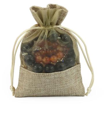China Customized Recyclable Customized Gift Burlap Cotton Burlap Drawstring Sack Bag With Custom Logo for sale