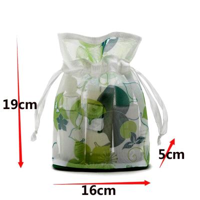 China Recyclable Transparent 8x10 PP Gauze Mesh Netting Wrapping Cloth Storage Drawstring Dies Bag for sale