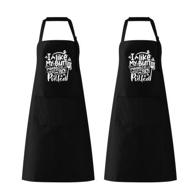 China Funny Washable BBQ Apron 70*80 Dad Apron With Chef Apron Polyester/Cotton 2 Convenient Pockets 1 Size For Home, Neck And Super for sale