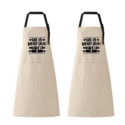 China Washable Thickened and Lengthened 70*80 Polyester Apron Customized Household Kitchen Work Hairdresser Apron Customized Logo Prin for sale