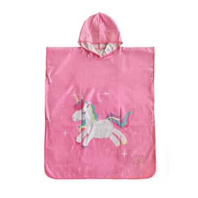 China Viable Cartoon Character Cute Boys and Girls Beach Children Hooded Summer Towel Poncho Changing Long Dress for sale