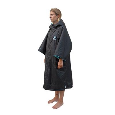 China Waterproof Changing Maxi Dress Long Dress With Warm Fleece Striping Long Sleeve Surf Adult Hooded Maxi Dress for sale