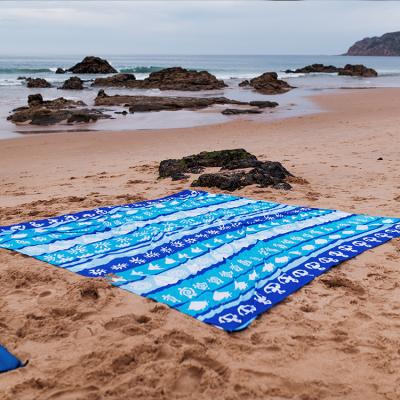 China Increasing Outdoor Sport Parachute Sea Series Displacement Nylon Waterproof Heat Transfer Printing Sand Proof Beach Outdoor Blanket Softly for sale