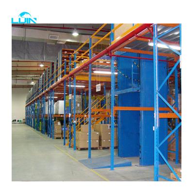 China Corrosion Protection LIJIN SHELF Industrial Warehouse Heavy Duty Steel Mezzanine Floor for sale