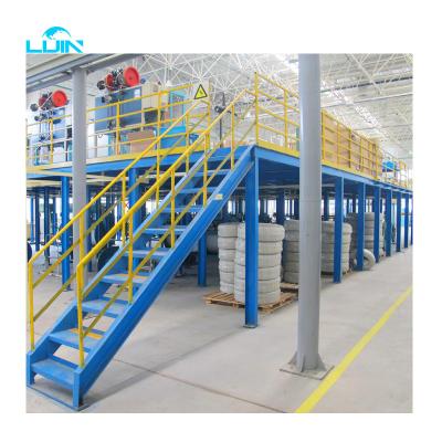 China Industrial Heavy Duty Corrosion Protection Warehouse Tiered Rack Mezzanine Floor Storage Racking Steel Systems Fabricate Factory for sale