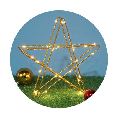 China 2022 Warm Mock-up Luminous Energy-saving Pentagon Starry Pentagon Double Pendant Decorative Lamp for sale