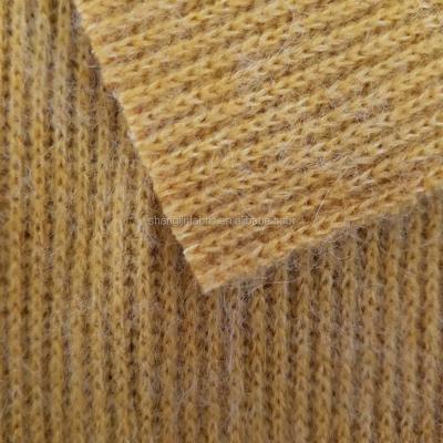 China 2018 New TWILL yarn wool mohair blended knit fabric for winter sweater for sale