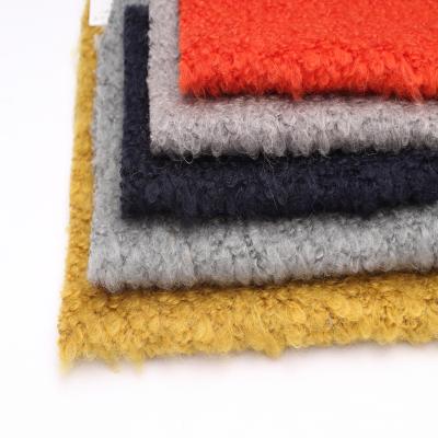 China New Organic Woolen Crepe Wool Fabric Loop Circle Colorful Woolen Knit Fabric For Women for sale