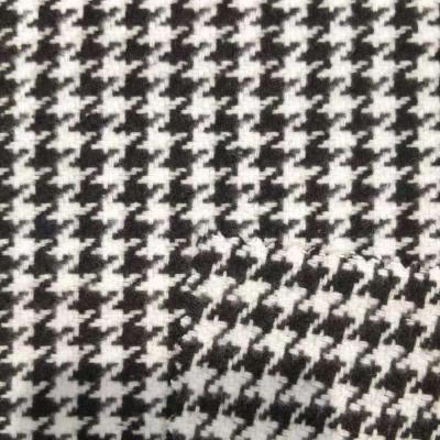 China Jacquard New Arrival Houndstooth Tweed Wool Blended Woven Fabric For Suit Coat for sale