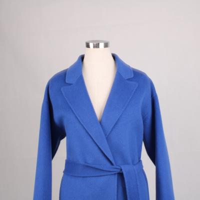 China Fashion Double Woolen Wool Fabric Women's Double Belted Coats for sale