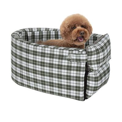 China Removable Cover Dog Console Booster Seat In Car Armrest Dog Travel Bed With Safety Straps Portable Dog Car Seat for sale