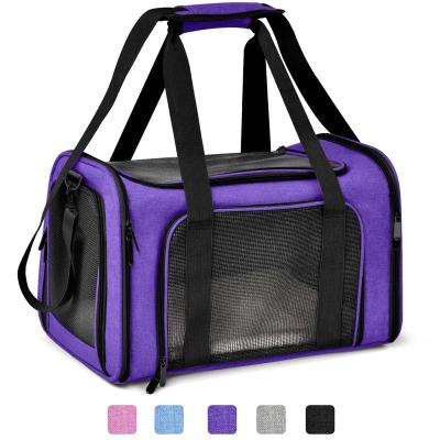 China Viable in Current Amazon Hot Sale Pet Carrier Bag Air Line Approved Small Dog Carrier Soft Sided Folding Portable Travel Dog Carrier for sale