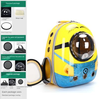 China Portable Transparent Bag Stored Cat Breathable Backpack Pet Carrier Bag Space Capsule Pet Bag Pet Backpack Outside for sale