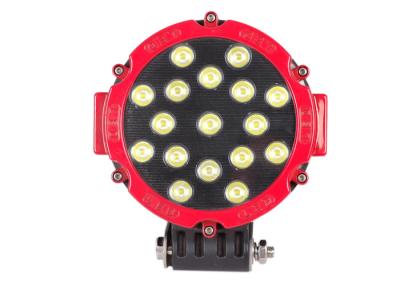 China Red Round 6000K LED Vehicle Driving Lights Spot Beam 7 Off Road 12v 51w for sale