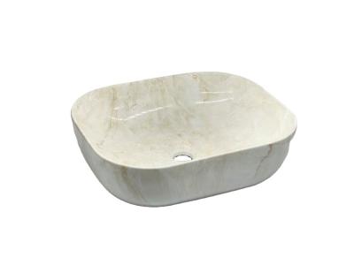 China Modern Modern luxury Hotel&Home Sanitary Ware Glossy Marble Design Ceramic Sanitary Ware Table Top Basin for sale