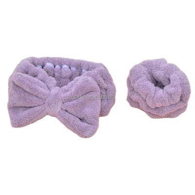 China Make Up Soft Solid Color Face Makeup Hair Bands For Face Shower Face Shower Coral Fleece Women Facial Spa Wash Fluffy Headband for sale