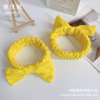 China Korean Version Non-slip Butterfly End Hair Band Korean Version Non-slip Manufacturer Face Fluffy Headdress Head Scarf Washing Head Scarf Pure Color H for sale