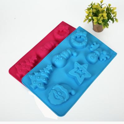 China Viable Christmas Tree Snowman Chocolate Mold Baking Silicone Mold DIY Pudding Cake Tools for sale