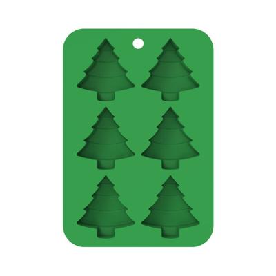 China Sustainable Christmas Tree Shaped 3D Fondant Cake Silicone Mold Cake Decorating Tools Chocolate Molds for sale