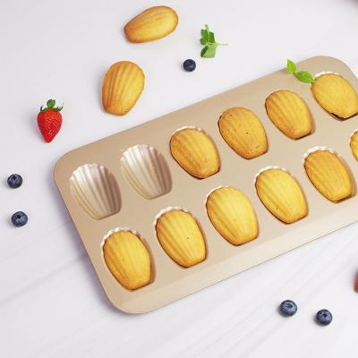 China Sustainable Carbon Steel Non Stick Baking Tray Baking Tools Madeleine Baking Mold for sale