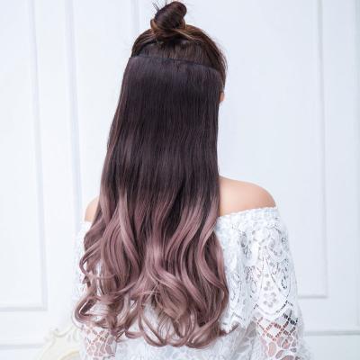 China Water Wave Wig Piece Female Curly Hair Long Big Wave Color Earring Wig Piece Hanging Replacement Hair One Piece Extension Piece for sale