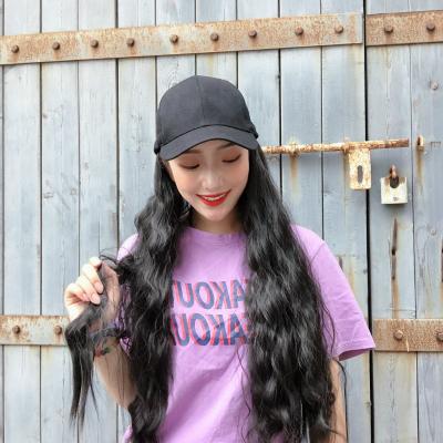 China Long Curly Hair Style Long Face Trimming Curly Hair Female Cap Big Wave Korean Wig Spiking Synthetic Braid Wig Lace Front Breathable Wig for sale