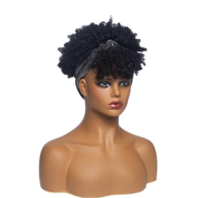 China 2021 New Afro Wave Style Wig, African American European Hair Chemical Fiber Wig Headgear Extens Headscarf Female Short Curly Wigs for sale