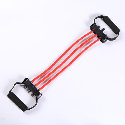 China Foam Handles With 3 Tubes Expander Chest Equipment Latex 3 Holes Good Quality Resistance Pull Rope Exercise Bands for sale