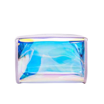 China Custom Logo PVC Makeup Pouch Cosmetic Laser Tpu High Quality Transparent Women Makeup Bag Make Up Lady Bag Mini Holographic Bags for sale