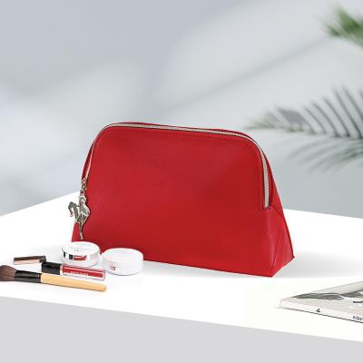 China Large Capacity Cosmetic PU Leather Custom Head Bolsa De Maquillaje Luxurious Dinner Zipper Metal Cosmetic Bag for sale