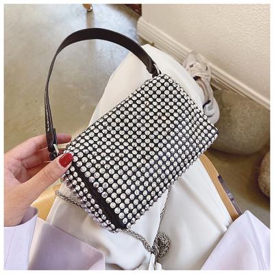 China Lady Hand Bag Bolsos De Mujer Party Bling High Quality Fashion Shoulder Bags 2021 New Korean Shiny Rhinestone Evening Clutch Bags For Women for sale