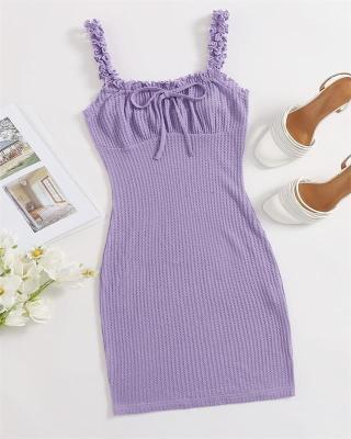 China Anti-wrinkle Young Women Fashion Dresses Sexy Sleeveless Summer Printed Slip Dress for sale