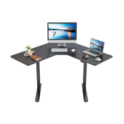 China Adjustable (height) for corner and cubicle dwellers L shape standing up recessed monitor desk with mobile load for sale