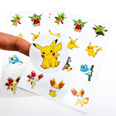 China Kawaii Waterproof Adhesive Kiss Cut Sticker Sheets, Printing Custom Design Personalized Vinyl Sticker Pokemon Sheet for sale