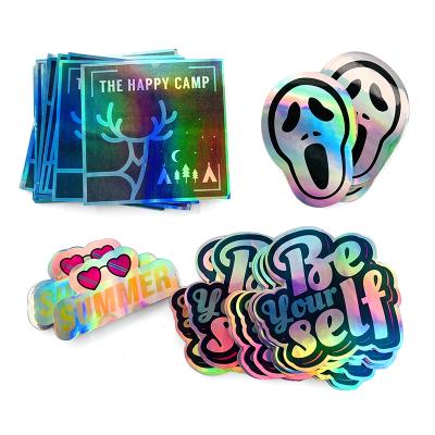 China Waterproof Product Lip Gloss Nail Hologram Vinyl Wrap Label Printing Foil Logo Custom Sticker for sale