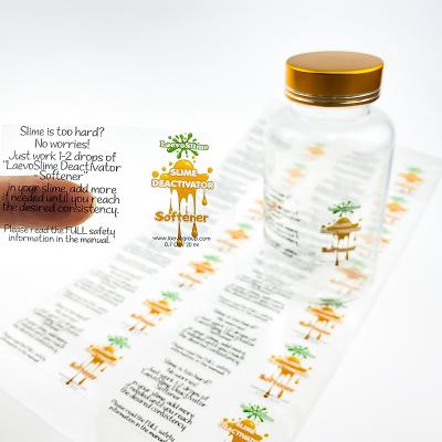 China Beverage Sticker Label Waterproof Transparent Custom Waterproof Adhesive Sticker Bottled Beverage for sale