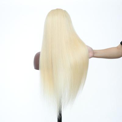 China Straight Straight 613 Long Blonde 13x4 HD Color Glueless 4x4 Lace Front Human Hair Lace Closure Headband Blonde Transparent Wig Pre Plucked Wigs for sale