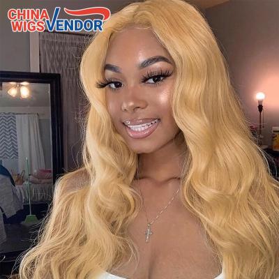 China Body Wave 30 Inches Honey Blonde Full Lace Wig Body Wave Hair Wigs 150% Density Pre Plucked Free Shipping Lace Wig Free Shipping for sale