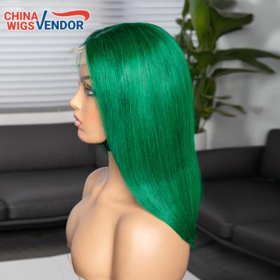 China Closure 4x4/13x4 Bob Wigs For Wholesale Vendor Dark Green Colorful Body Wave China Wigs Vendor Highlight for sale