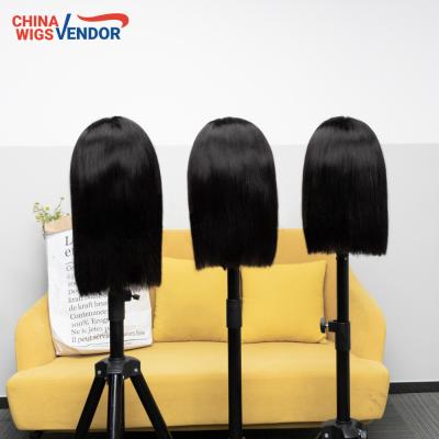 China Free Sample Silky Straight Short Straight Bone Wave Hair Lace Lead Wigs For Wholesale Seller, 13x4/4x4 Closure Lead Wig For Black Women for sale