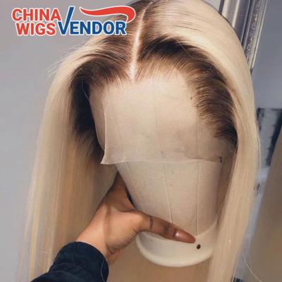 China Best Quality 100% Remy Human Hair Ombre Color Brazilian Blonde Women's Wig 1b/613 Bob Lace Front Wigs From China Wigs Seller Right for sale