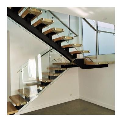 China Modern Steel Beam Indoor Single Stairs For Steel Wood Staircase for sale