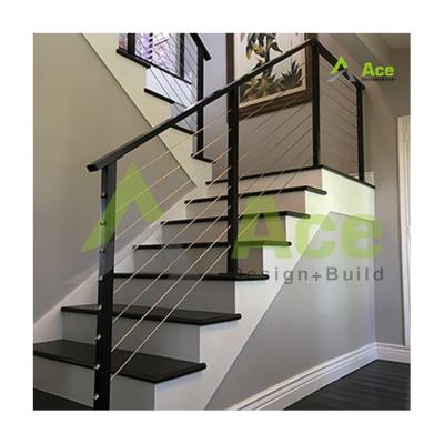 China Hot Selling Modern Modern Post Cable Barrier System Stainless Steel Railings Cable Deck Style Fence for sale