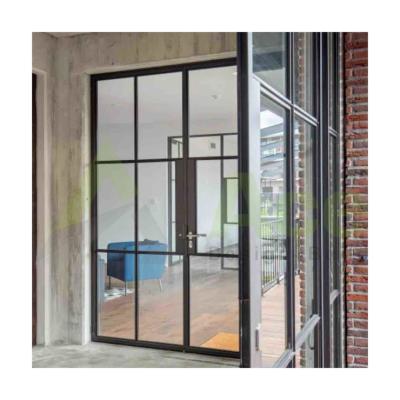 China Magnetic Screen Professional Manufacture Wrought Iron French Doors Iron Entry Doors for sale