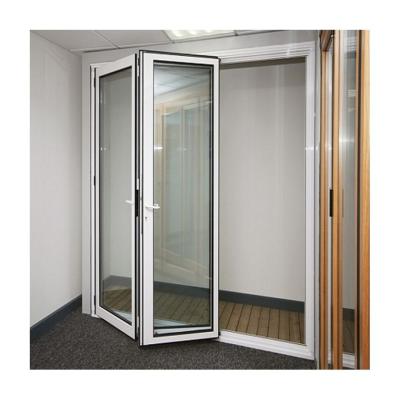 China Rolling Shutter Waterproof Aluminum Folding Doors With CE Certified Tempered Glass for sale