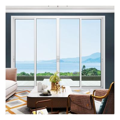 China Aluminum Sliding Doors And Sound Insulation 2 Tracks Soundproof Double Glass Windows for sale