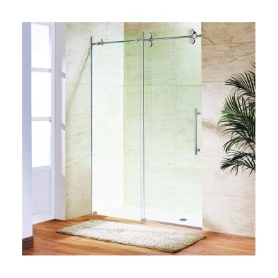 China Modern Frameless Stainless Steel Sliding Glass Door Shower Enclosure for sale