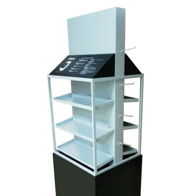 China Fashion Wooden Watch Stand Up Multifunctional Glass Shelf Display Case Mobile Phone Storage Stand Holder and Accessories for sale