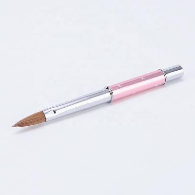 China NAIL metal handle pure sand acrylic kolinsky nail brush with round hair for sale