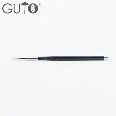 China NAIL 3 Pcs Set Acrylic Nail Art Liner Brush Pen Fine Detail Drawing Painting UV Gel Manicure Metal Handle Starred 7mm 9mm 11mm for sale